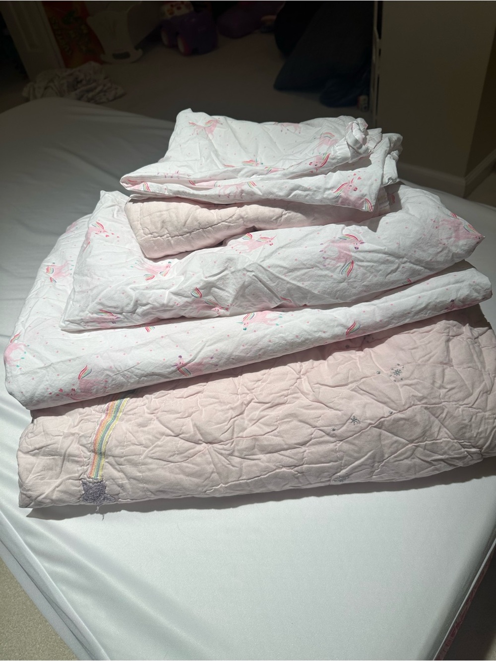 Pottery barn kids Quilted unicorn Bedding set